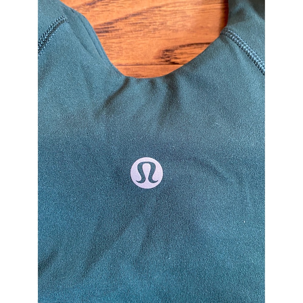 Lululemon Align Tank Top Green Teal Nulu Built-in Bra Size 0 LW1DTWS - Picture 3 of 4